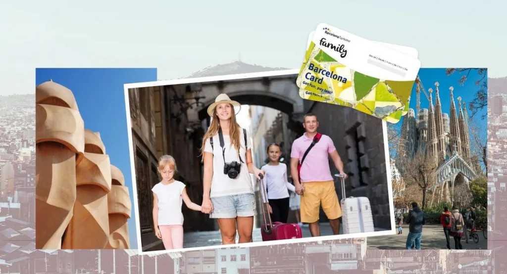 Barcelona Card Family cards alongside Sagrada Família, Park Güell and La Pedrera